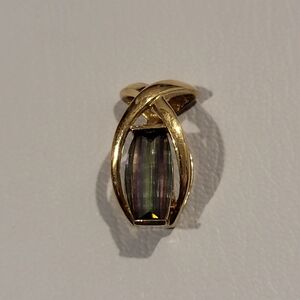 Elegant 10k Gold and Mystic Topaz Pendant